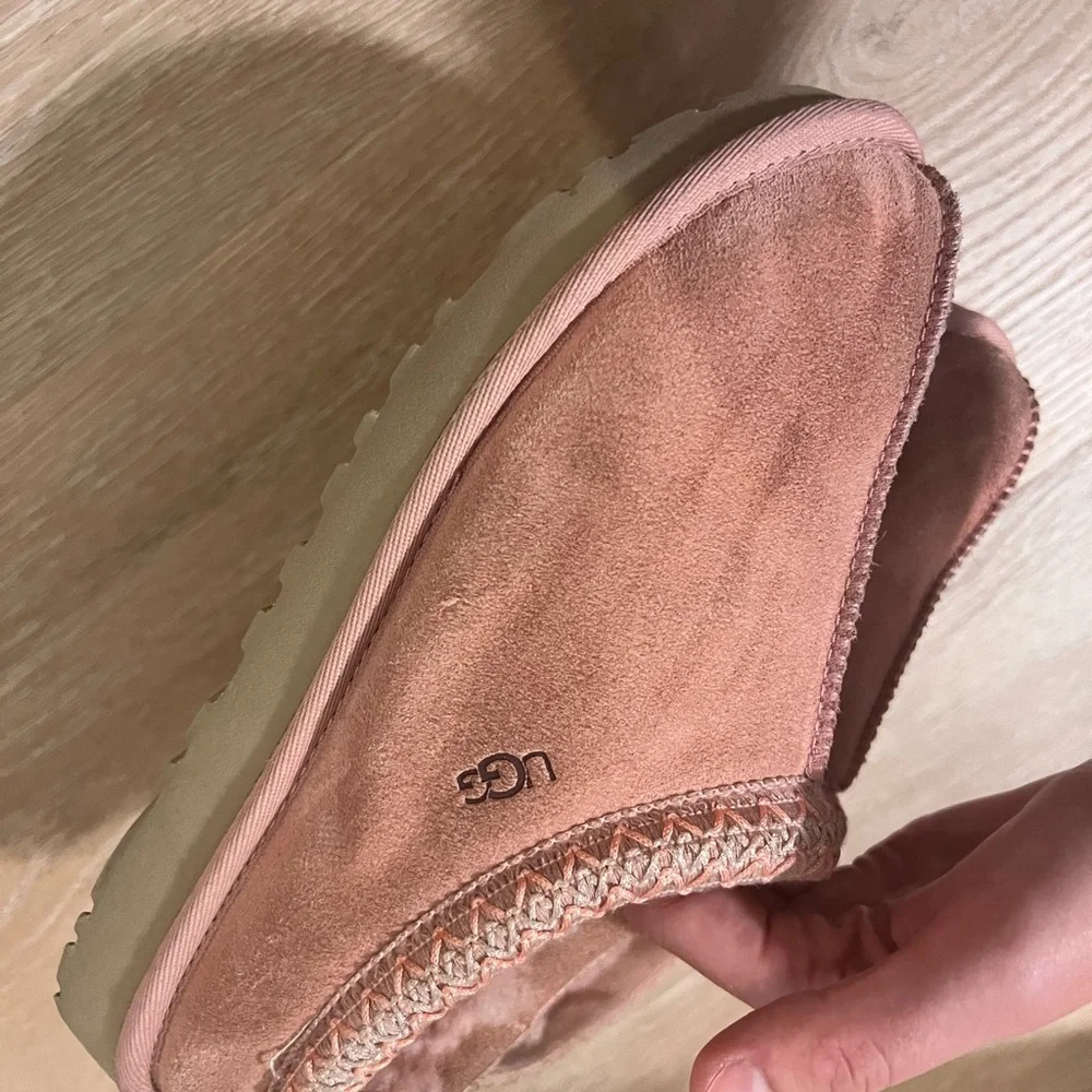 UGG Pink Suede Women's Slippers - Picture 4 of 6